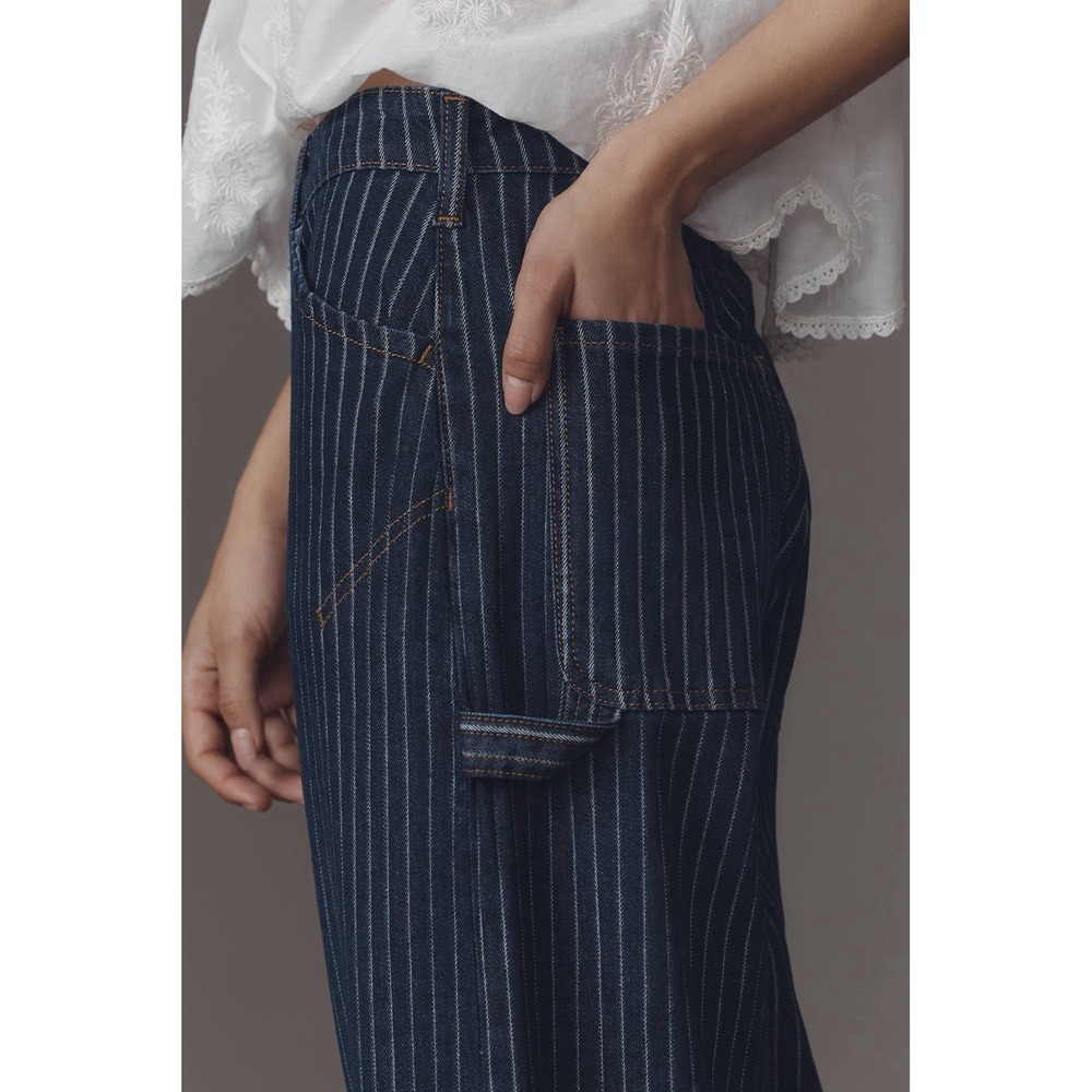 Pilcro Kayden High-Rise Railroad Stripe Carpenter Barrel Jeans NWT SIZE 28 - Picture 3 of 3